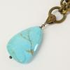 STEPHEN DWECK Flower Turquoise Drop Top Chain Necklace Gold/BlueUsed