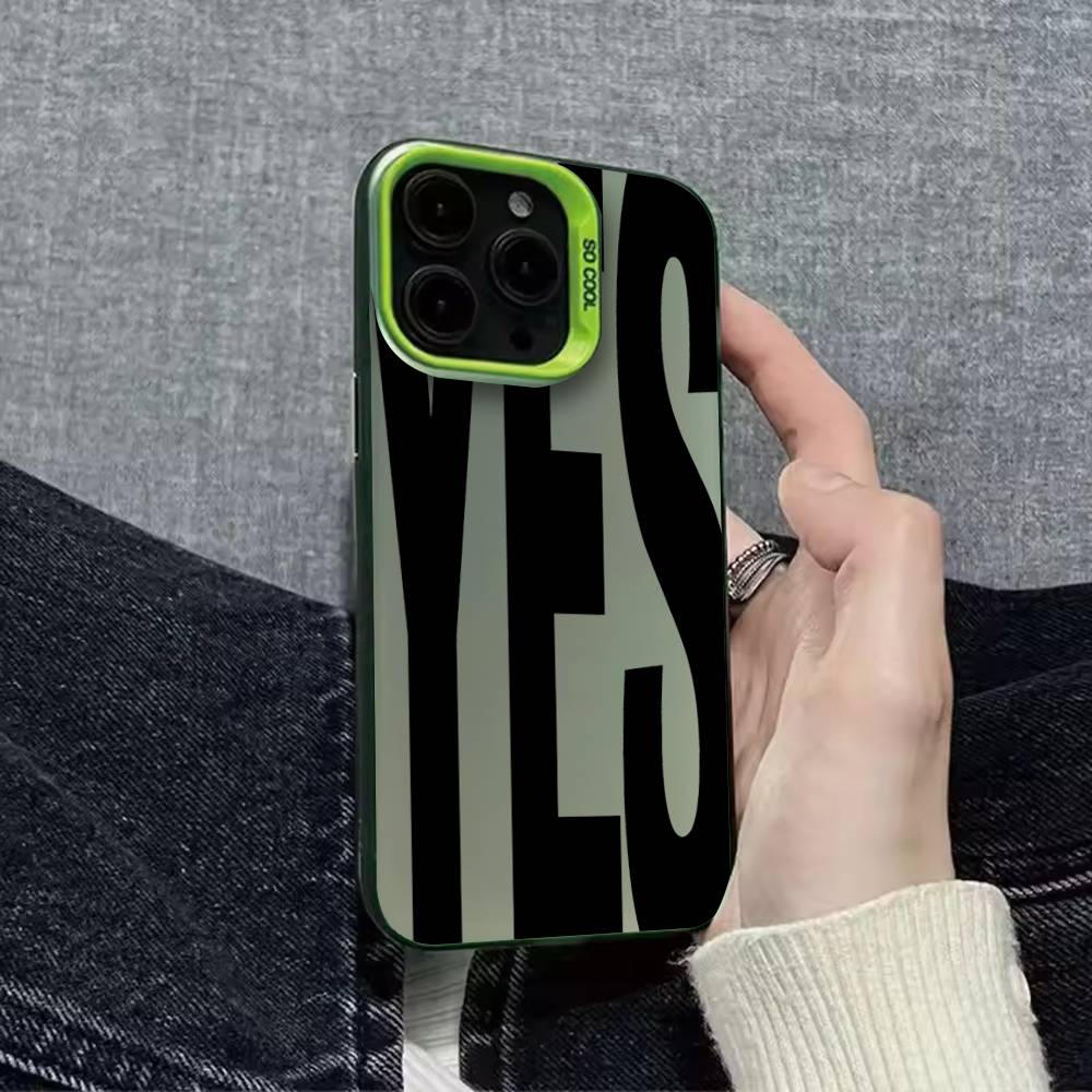 NO and YES Art Phone Case For iPhone 16,15,14,13,12,11,Pro,XS,Max,Plus,Mini,SE Colorful Candy Matte Shockproof Cover