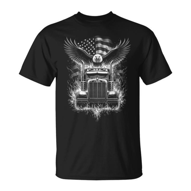 Ride with Pride – Eagle and Big Rig Graphic Unisex T-Shirt XXXL