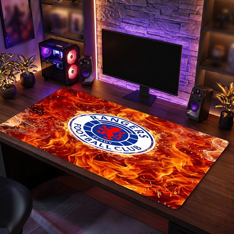 Tappetino Mouse Tema Rangers FC, Design Logo Calcio Tappetino da Scrivania XXL per Gaming Antiscivolo Tappetino Mouse per Computer