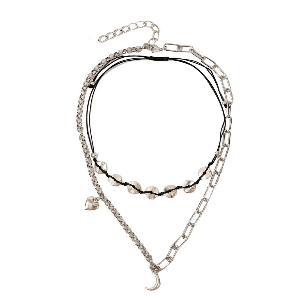 Necklace for Women Jewelry Ins Double Layer Heart Vintage Necklace Female Necklace Chain Beautiful Elegant Necklace for Her
