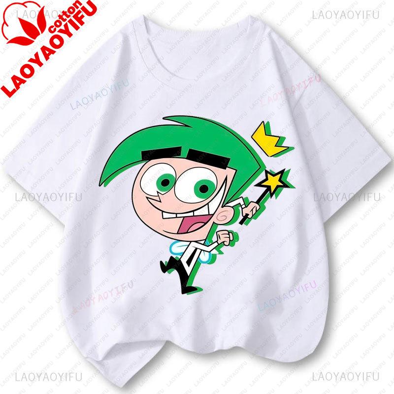 The Fairly Odd Parents 80s 90s Cartoon Tv Printed TShirt Funny Timmy Wanda Cosmo Graphic Cotton Clothes Y2k Unisex T Shirt S