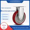 Red Polyurethane Swivel Casters, Medium-Thick 3'', 4'', 5'', Double Bearings, Wear-Resistant, High-Strength Furniture Wheels