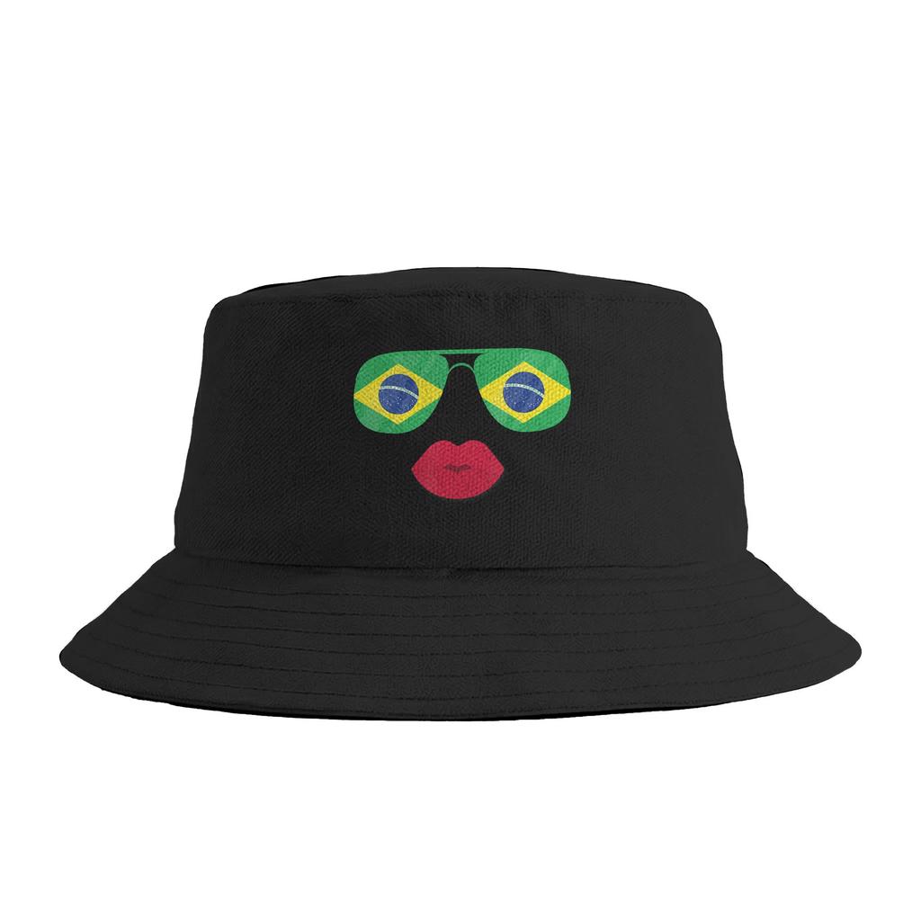 Brazil Brazilian Flag Brasil Graphic Bucket Hat Hip Hop FisherUnisex Caps Breathable Fishing Sun Hats For Couple Funny Design Cap