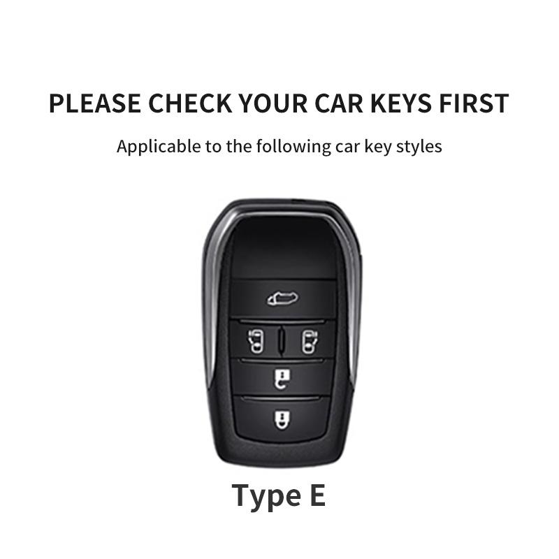 Leather Car Key Case Cover Shell For Toyota Alphard Crown Vellfire Previa Car Shell Keychain Anti-Scratch Protecter Accessories