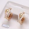 Fashion Natural Zircon Stud Earrings For Women Rose Gold Classic Cute Engagement Earrings Fine Jewelry