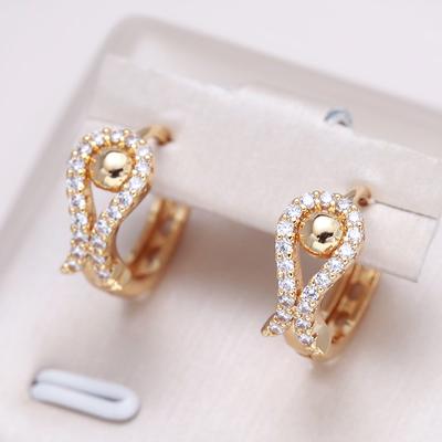 Orecchini a perno alla moda in zircone naturale per donna oro rosa classici carini orecchini di fidanzamento gioielleria fine