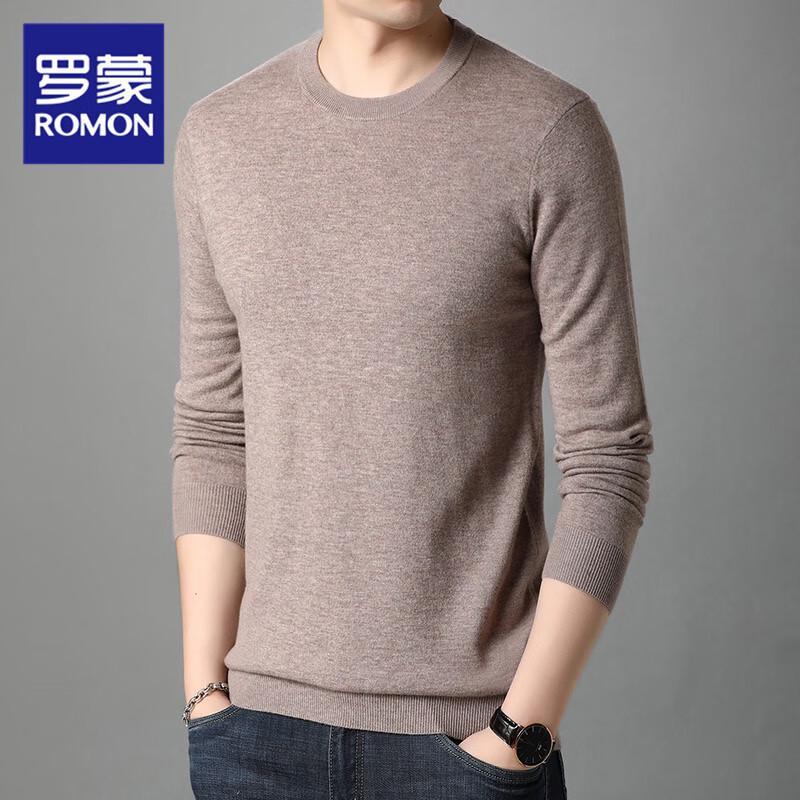 

Romon Men s RMI4 Round Neck 100% Wool Sweater 2XL