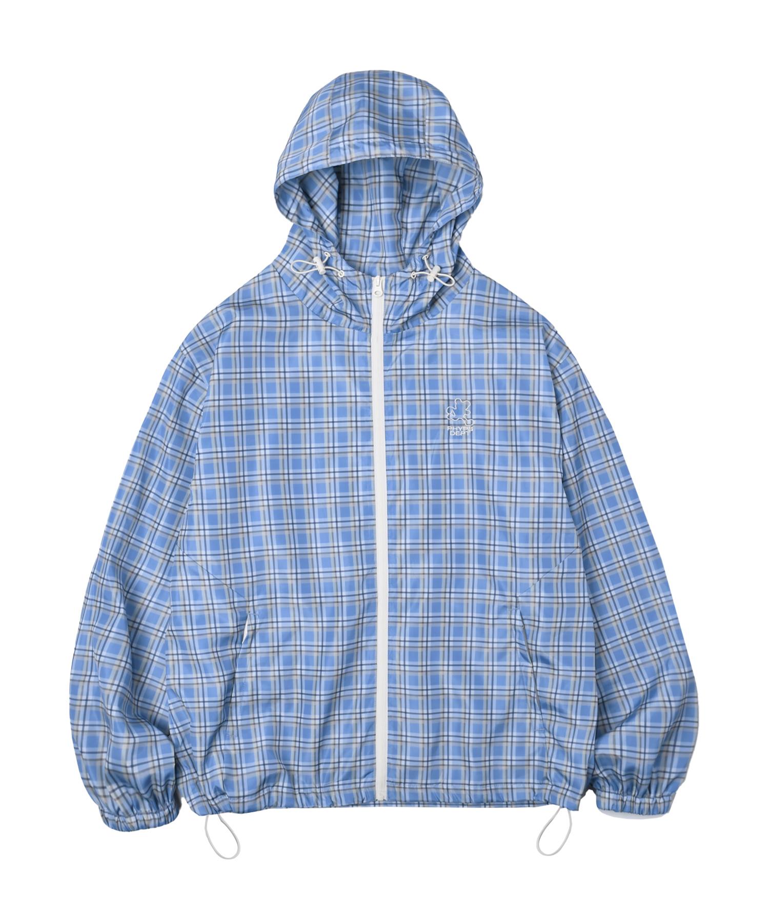Physical Department Bear Keyring Check Windbreaker_Blue