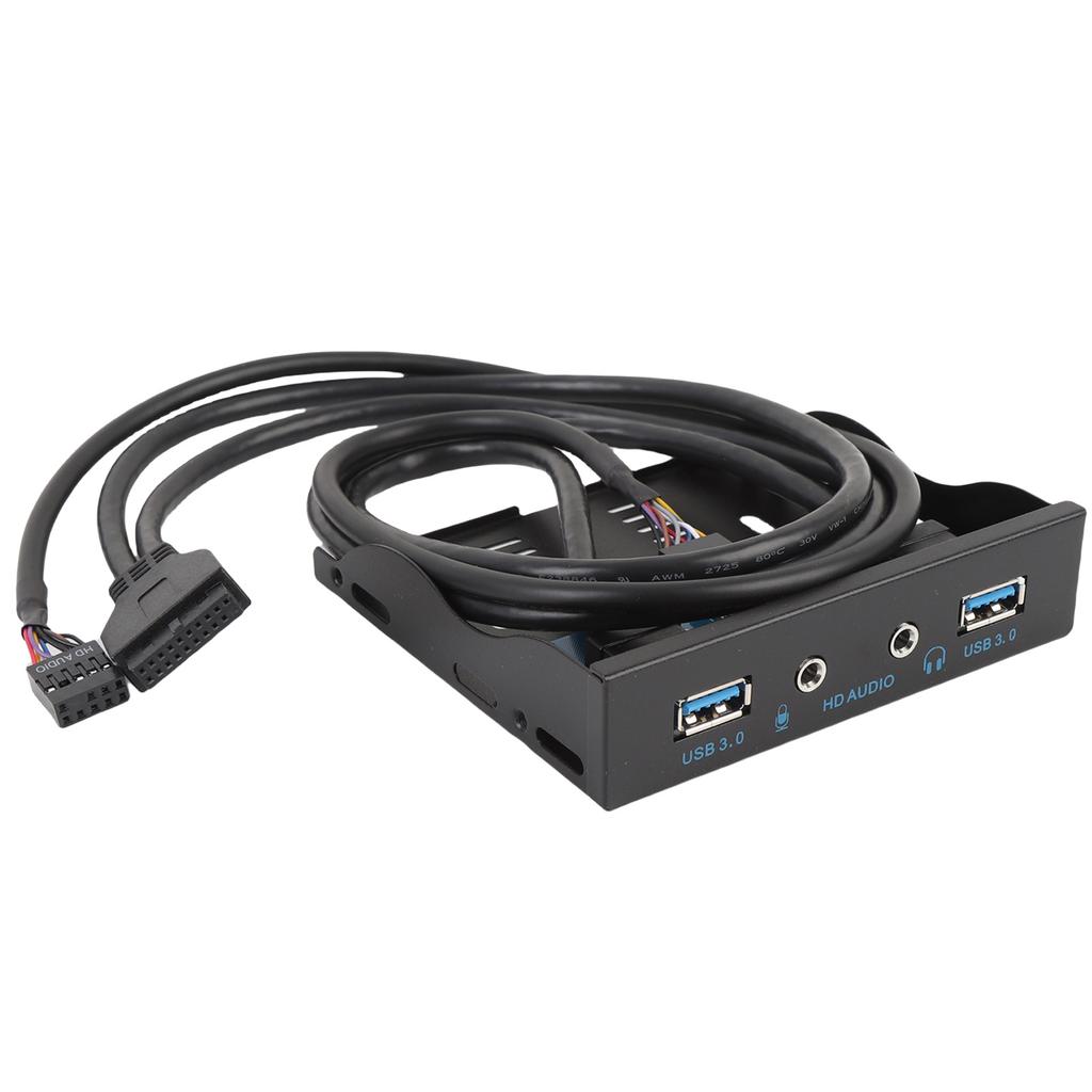 Floppy Drive Front Panel USB 3.0 Front Panel Hub 3.5 Inch 19 Pin to USB3.0 HD Sound Interface Panel for Computer Cases