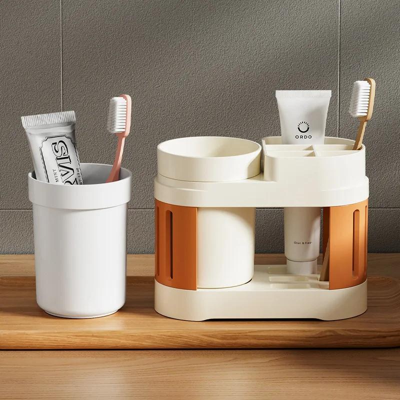 Bathroom Toothbrush Toothpaste Shelf Simple Advanced All-in-one Toothbrush Mouthwash Cup Bathroom Wash Set Cup Holder