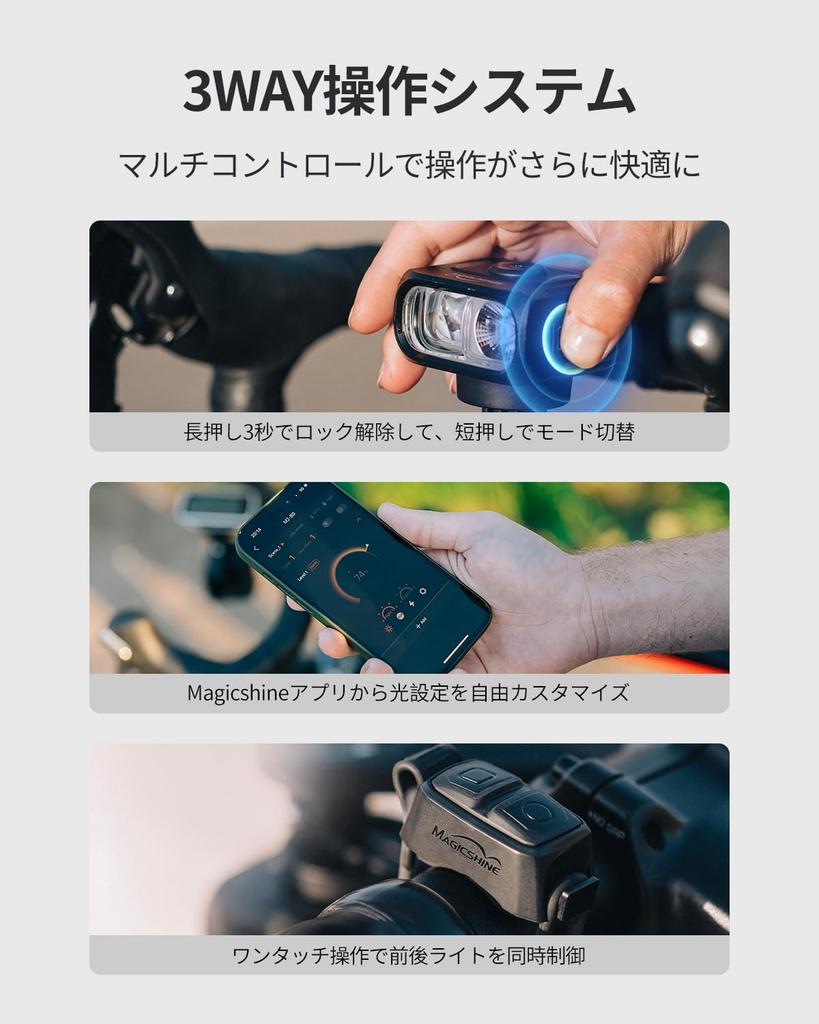 Magicshine Hori 1300 Bicycle Road Bike Light with Light 1300 IPX6 Perfect for Nighttime and as a Perfect for Power Earthquake and Disaster Light,
