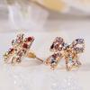 1 Pair Ear Jewelry Gold Plated Anti-rust Jewelry Gift Shiny Bowknot Ear Clips for Clubs