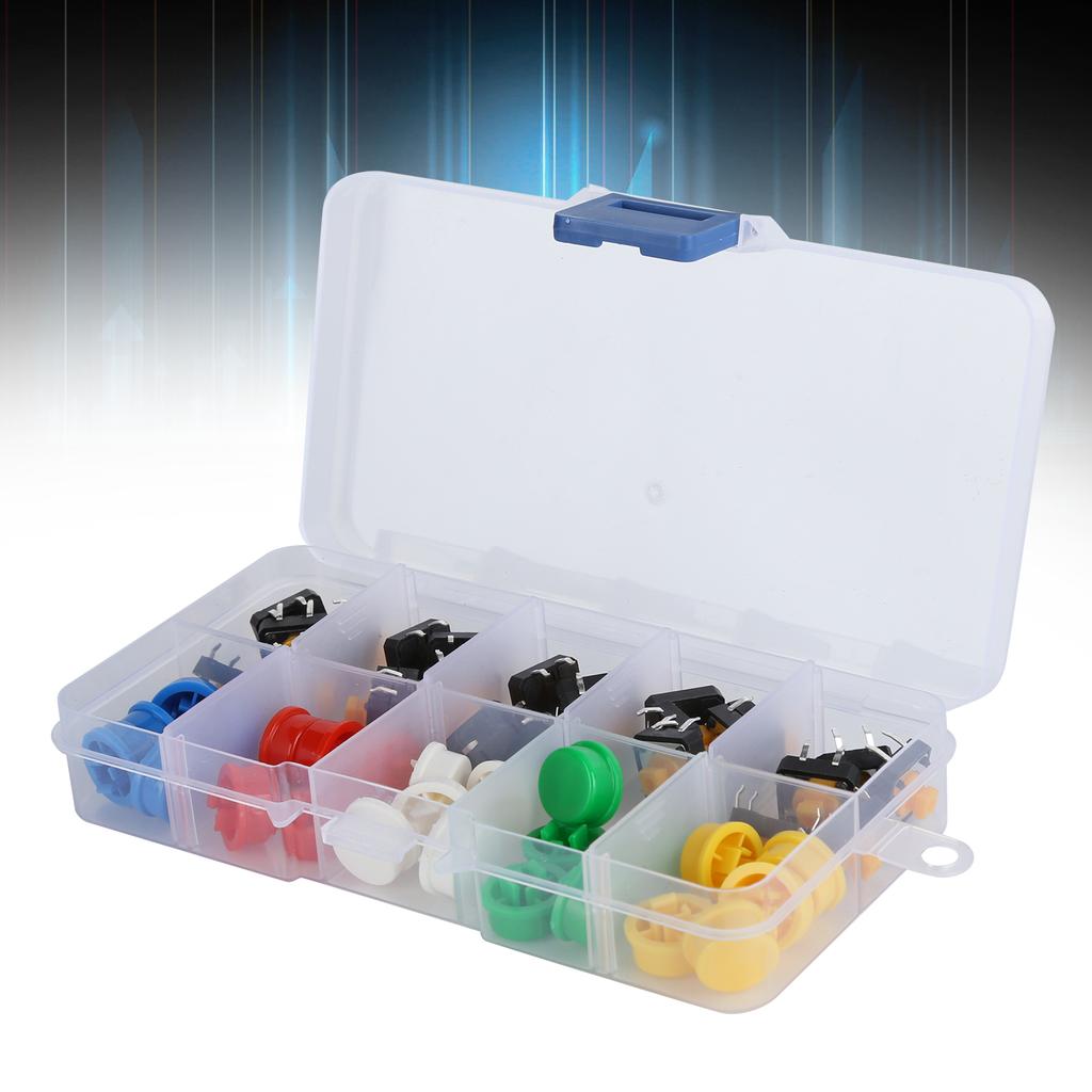 25PCS 12x12x7.3 mm Tact Push Button with Round Cap Micro Switch for DIY Electronic Products