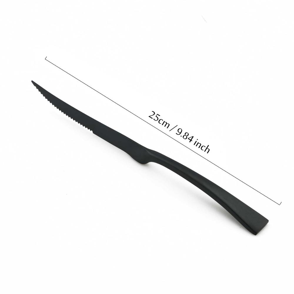 1-Pieces Matte Black Dinnerware Set Stainless Steel Flatware Cutlery Set Kitchen Accessories Tableware Set Dinner Scoop Fork set
