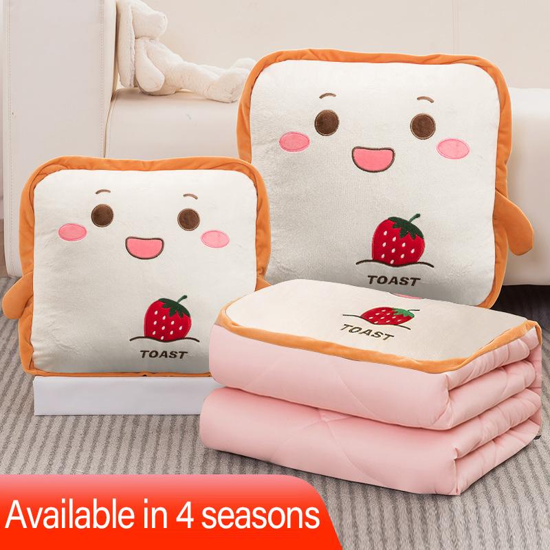 

Плюшевая мультяшная подушка 2 в 1, дорожный плед-одеяло, складное, для автомобиля, офиса, сна, дивана, дома, отеля, декор для осени, зимы, теплое Blanket120x150cm