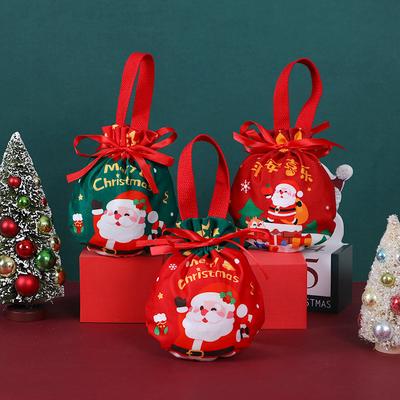 1 Stück Weihnachtsgeschenktüte Cartoon Süßigkeiten Geschenkverpackungstüte Partyzubehör Weihnachtsgeschenke Kordelzug Aufbewahrungstasche