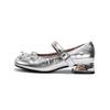 French Mary Jane High Heels Silver Rich Daughter Gentle Thick Heel Single Shoes Spring Comfortable Shoes 2025