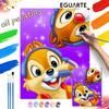 Disney Chip n Dale digital oil painting art kit DIY handmade home decoration gift