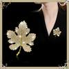 Luxury Maple Leaf Brooch/KC Golden Plated Zinc Alloy/Mosaic/Ideal for Party and Daily Occasions