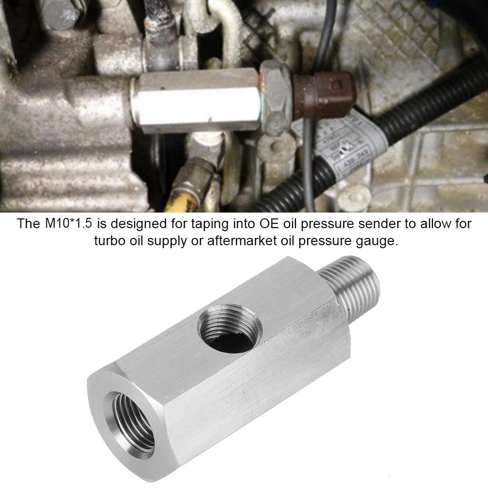 Stainless Steel M10 Oil Pressure Sensor Tee To NPT Adapter Turbo Supply