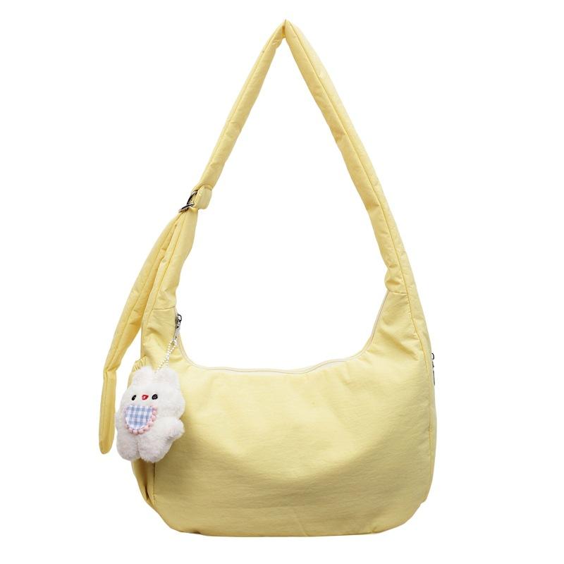 Korean fashion solid color shoulder bag 2026 new large-capacity casual dumpling bag versatile simple girl messenger bag