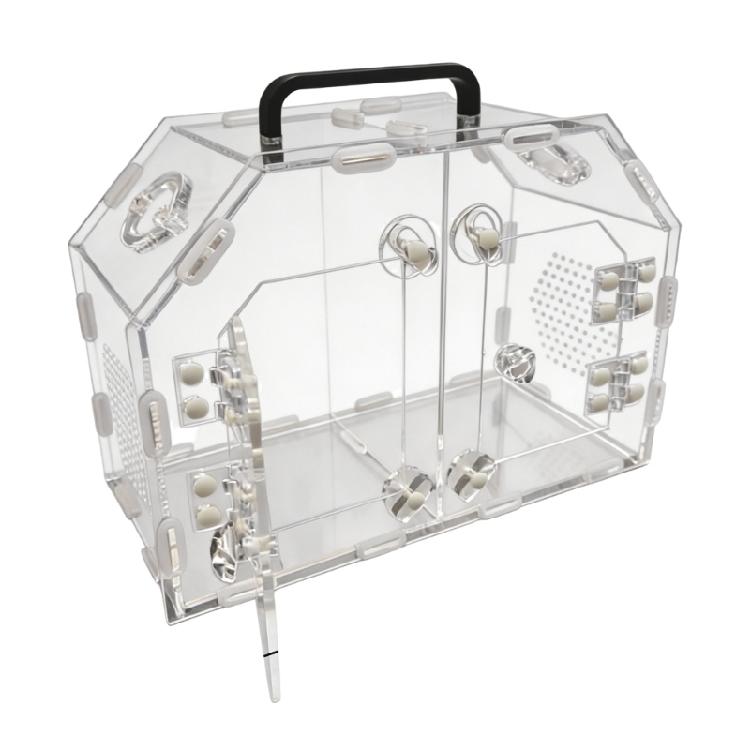

Breathable Small Animal Container Box with 2 Separate Room Scratch Resistant Terrarium Breeding Tanks for Travel Use 1