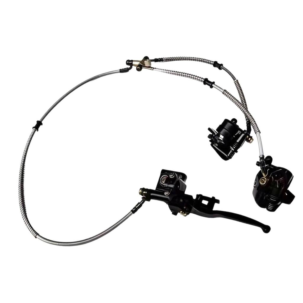 Metal Front Twin Brake Caliper Master Cylinder Kit for Go Kart Golf Cart UTV 4 Wheeler Easy Install