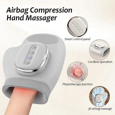Cordless Electric Hand Massager with Airbag Compression, Heat & Vibration