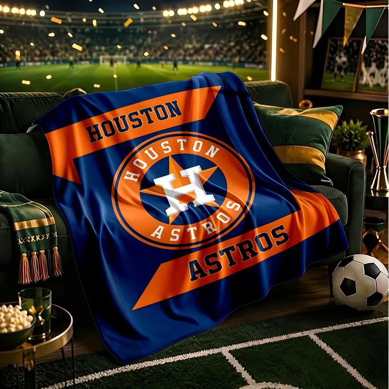 Neon Lights Houston Logo Blanket Lightweight Flannel Bedding Blanket Perfect for Travel, Camping, Living Rooms, Offices, Sofas, Fan Christmas gift
