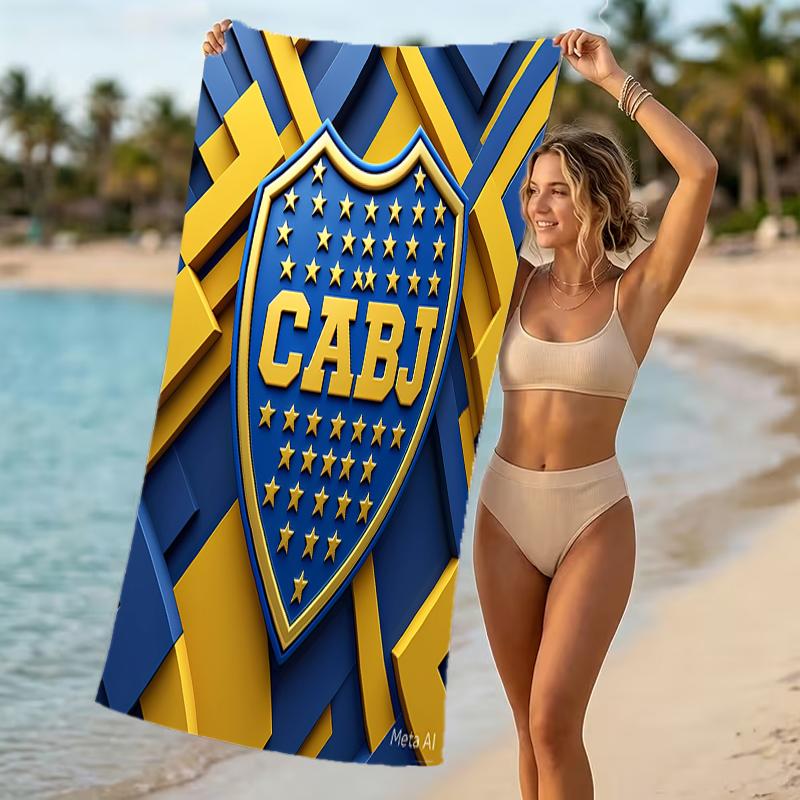 Beach Towel with Club Atlético Boca Juniors Pattern - soft,absorbent,machine washable Lightweight&Modern,swimming,Travel Essentials