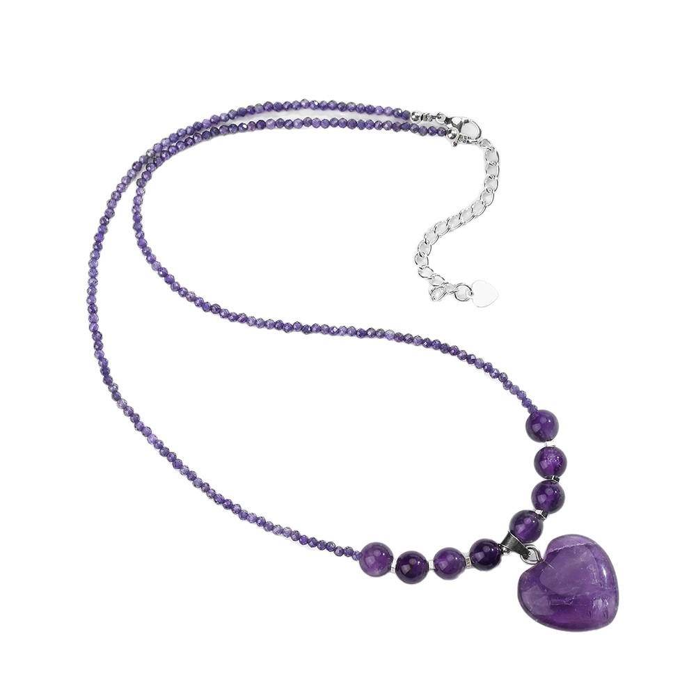 Böhmische Natürliche Amethyst Kristall Perlen Schlüsselbeinkette