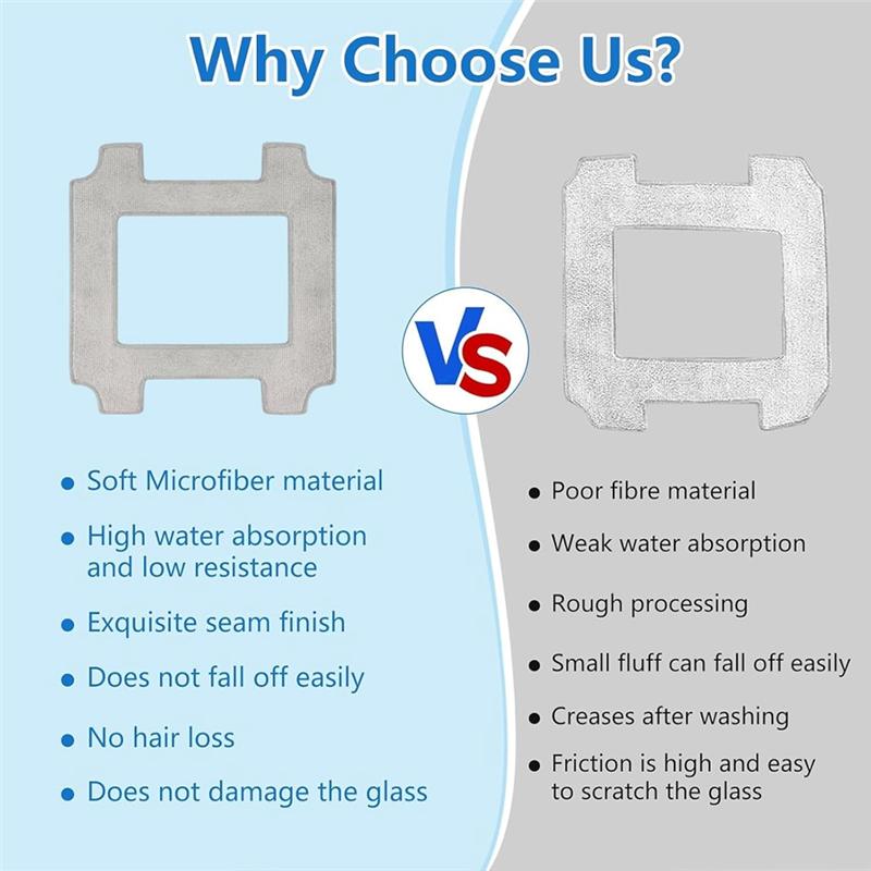 

LITE-Replacement 9Pcs Window Rags For Ecovacs Winbot W2S/W2S PRO Robot Vacuum Cleaner Mop Pad Cloths Accessories