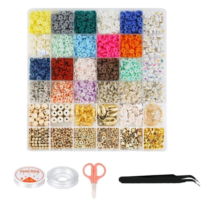 Soft Clay Beads Accessories Jewelry Crafting Set Clay Bead Set Creative Necklace Component Jewelry Finding for Jewelry