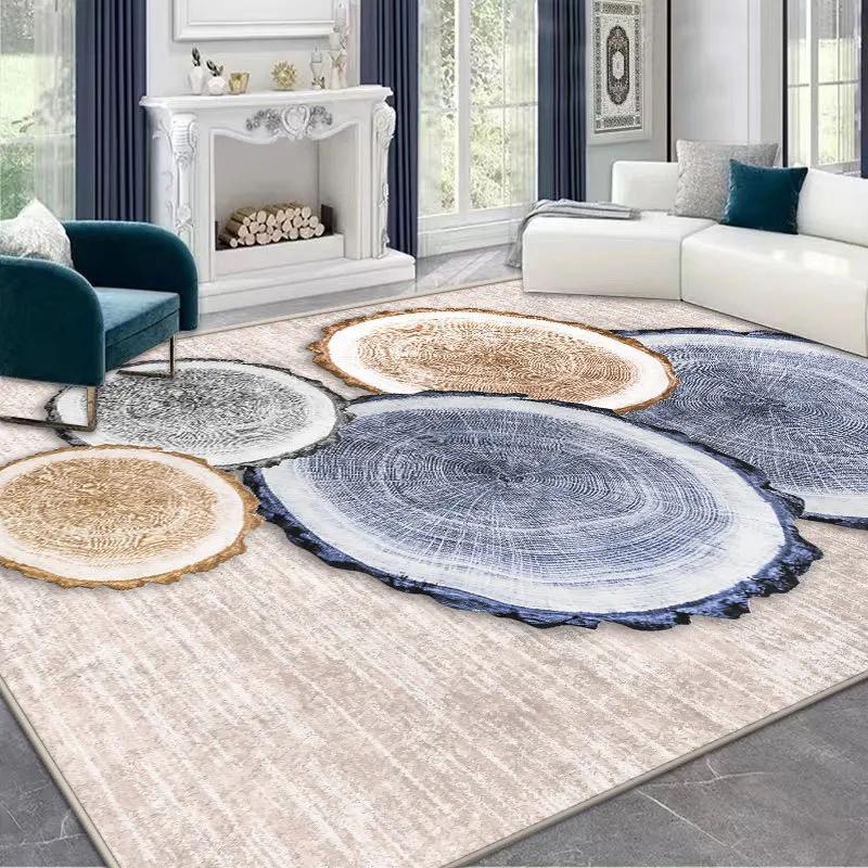 Moderner goldener Luxusteppich Große Wohnzimmerdekoration Heimteppiche Rutschfeste Schlafzimmermatte Anpassbare Couchtisch-Lounge-Teppiche