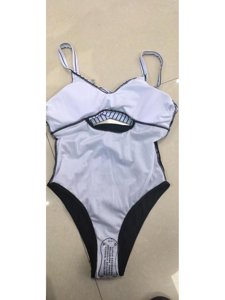 European & American Women's Sexy Backless One-Piece Swimsuit with Slim Hollow Design