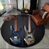 3D E-Gitarre Klassische Gitarre Musik Runder Teppich Teppich für Wohnzimmer Schlafzimmer Kinderzimmer Dekor, Haustierbereich Teppich Rutschfeste Bodenmatte