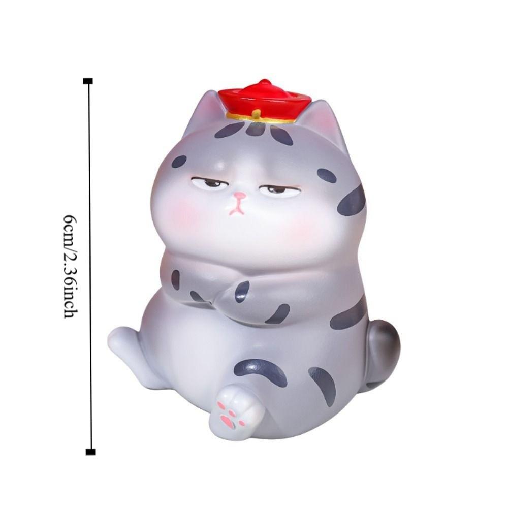 Miniature Mini Resin Doll Funny Cartoon Cat Ornaments Supremo Cat Ornament  Dollhouse Decoration