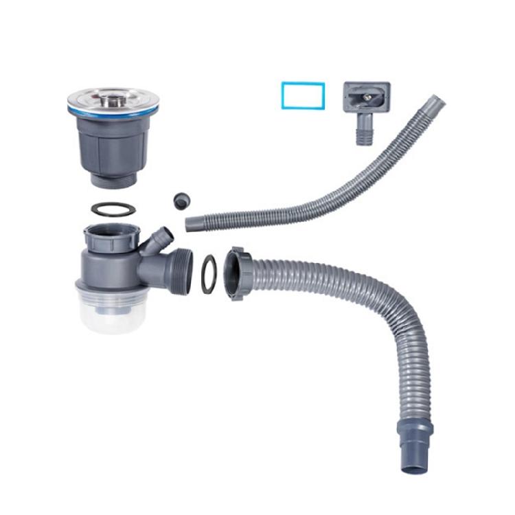 Pack Of 2 Kitchen Sink Drain Set Featuring Removable Basket and Sealing Stoppers In Sturdy Stainless Steel Materials