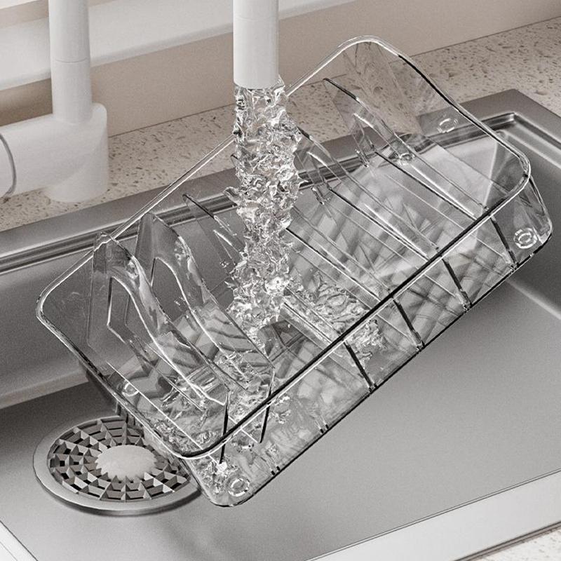 Large Capacity Spice Rack Transparent Divided Cosmetic Food Storage Box Countertop Spice Shelf Kitchen Pantry Cabinet Organizer