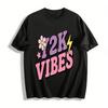 Y2K Vibes Graphic Tee Retro 2000s Style Flower Lightning Star Print Casual Crewneck T-Shirt Pure Cotton T-shirt