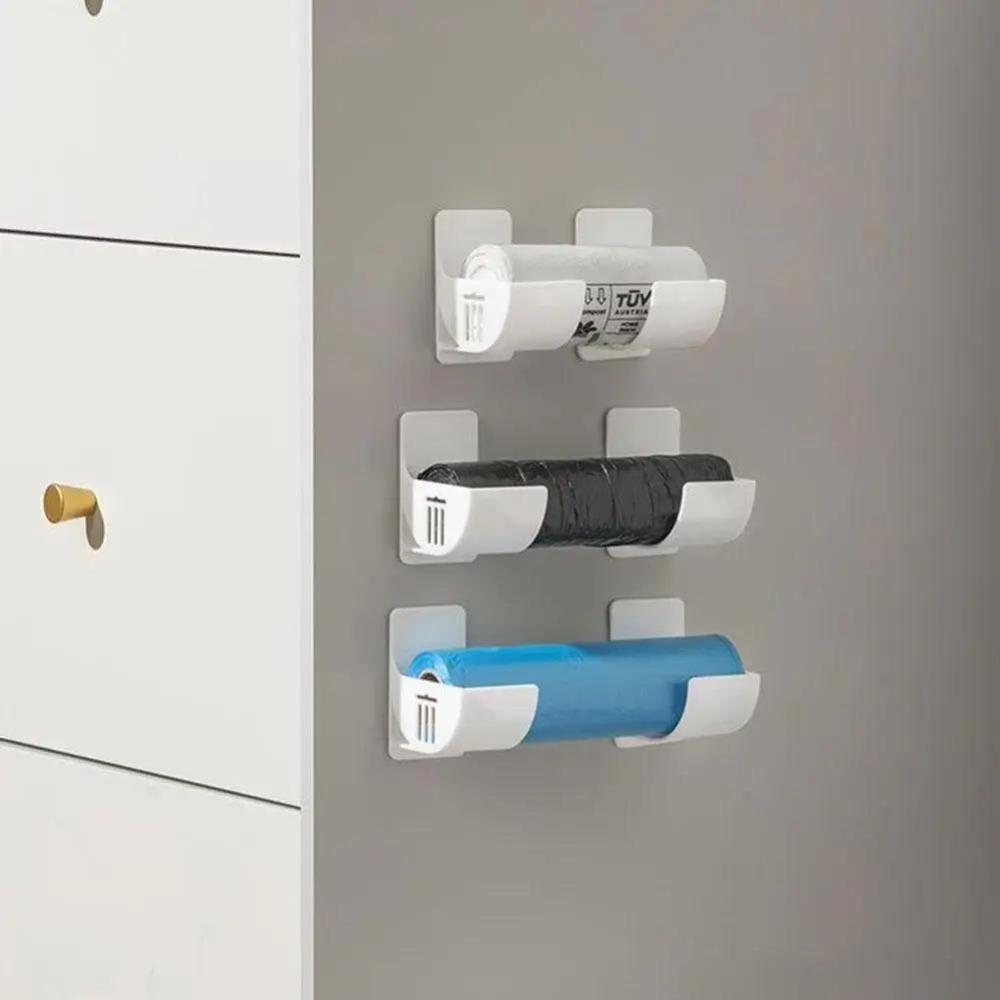1 Pair of Trash Bag Holder, Garbage Bag Dispenser Roll Rack Wall Mounted Shopping Grocery Bag Roll Rack Plastic Trash Bag Storage Rack