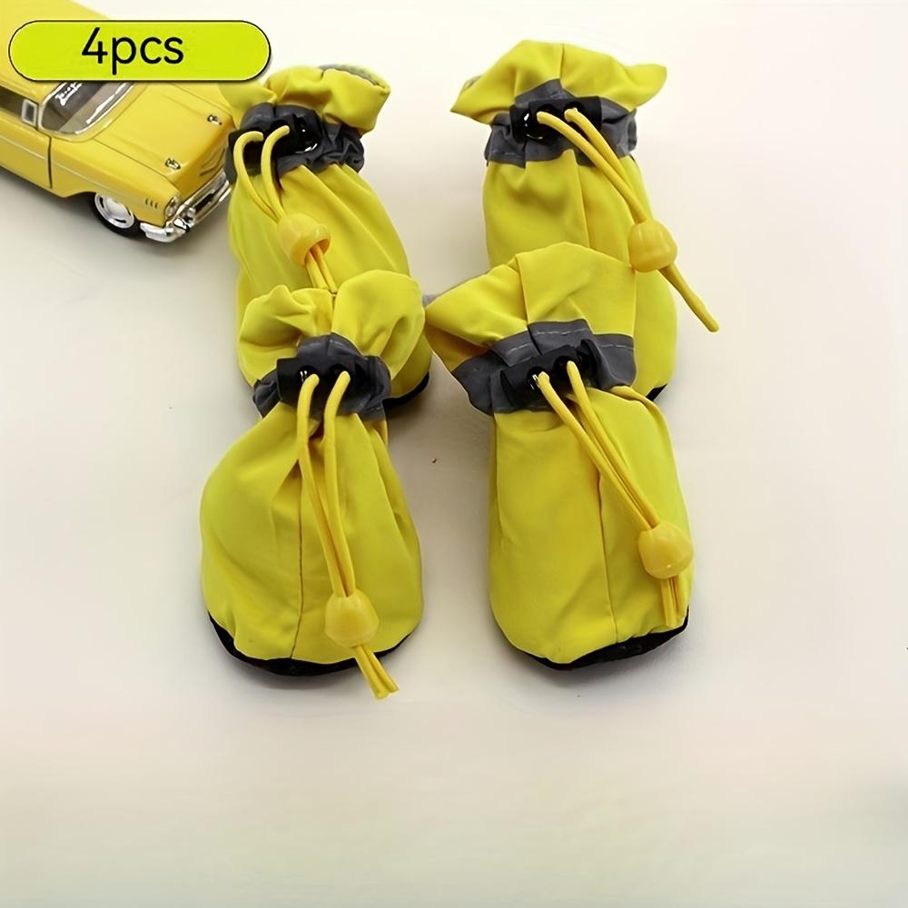 4 Pcs Adjustable Dog Shoes with Soft Soles, Breathable Rain Boots for Small and Medium Dogs, All-Weather Paw Protection for Outdoor Use