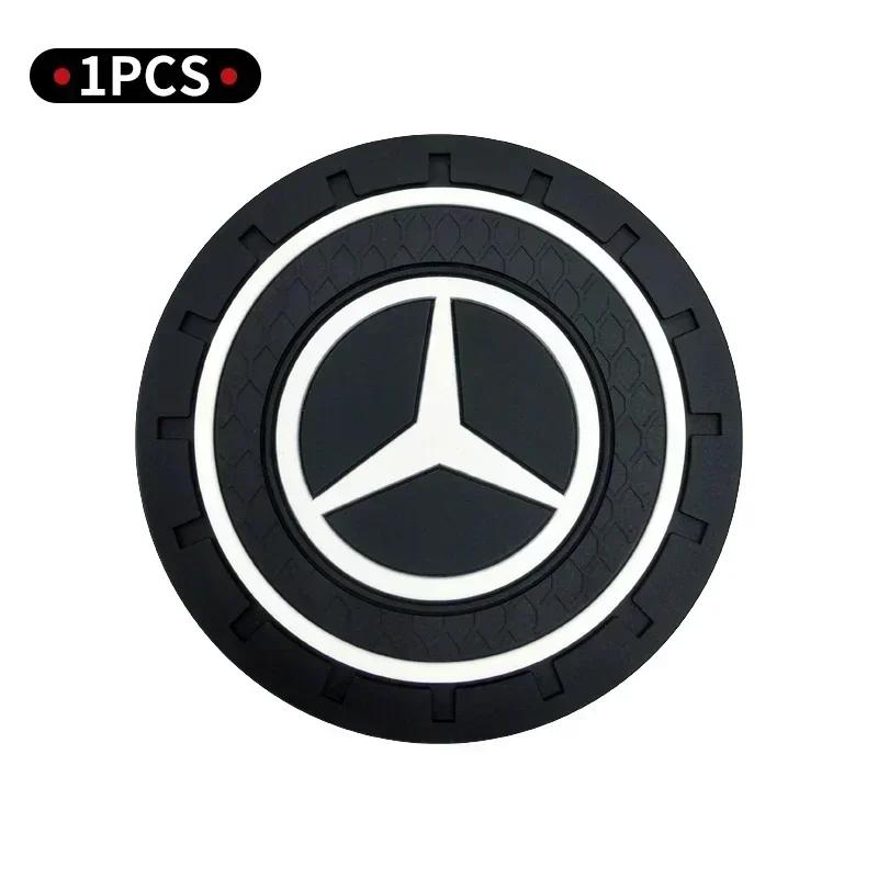 Q1983-1/2Pcs Car Auto Water Cup Slot Non-Slip Mat Water Cup Bottle Holder Mat For Mercedes Benz A B R G Class GLK GLA W204 W251 W463