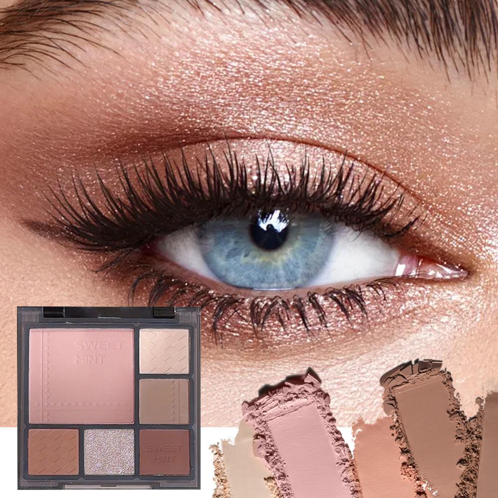 Gradient eyeshadow palette, atmosphere, eyeshadow, high-gloss, repairing blush, all-in-one multi-function integrated palette