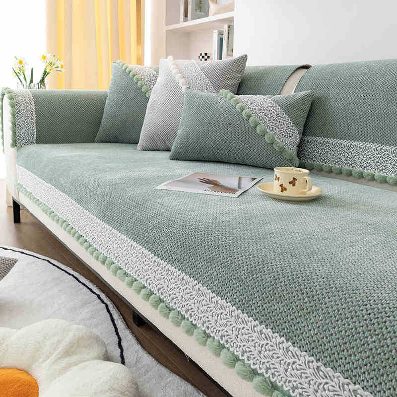 Light Luxury High-End Chenille Sofa Cushion, All-Season Non-Slip Seat Cushion, Sofa Cover, Cloth Cover, Backrest Towel