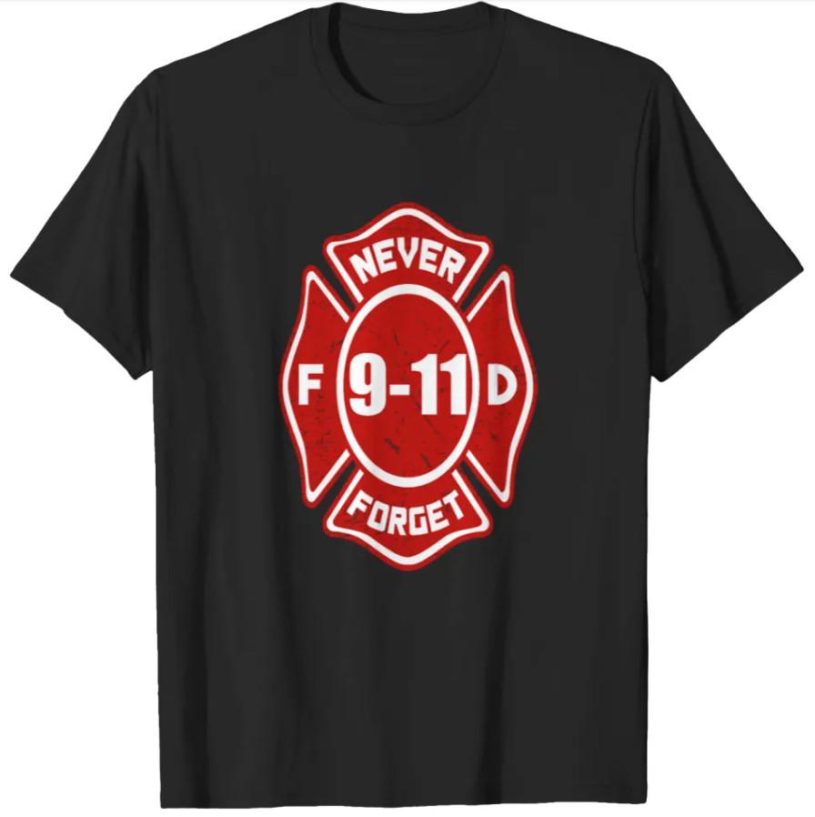 

Never Forget 9/11 Firefighter Tribute T-Shirt – Men’s Heavyweight Tee L