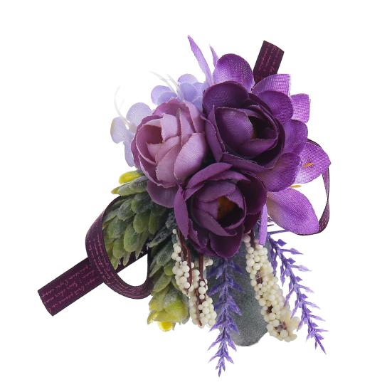 Yousheng Wedding Flower Boutonniere for Groom Groomsman Wrist Corsage for Bride Bridesmaid Lapel Floral Party Decoration