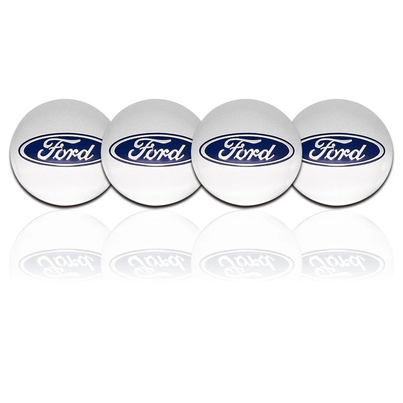 BBAF3 4pcs 56mm Car Wheel Center Hub Stickers Center Caps Decal Tire Rim Sticker Decoration For Ford Mustang Fiesta Mondeo Fusion Kuga