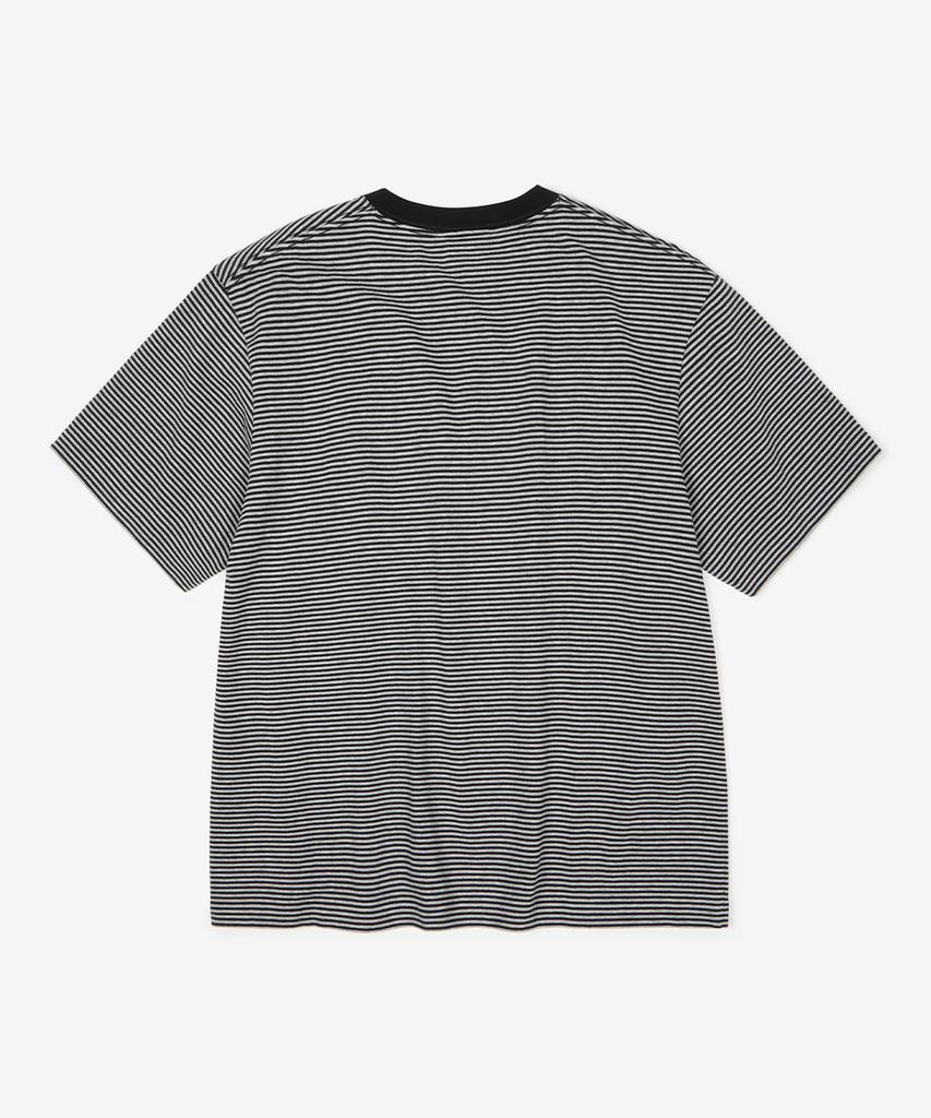 NOT ONLY FOR TODAY Striped Short Sleeve T-Shirt [Black]